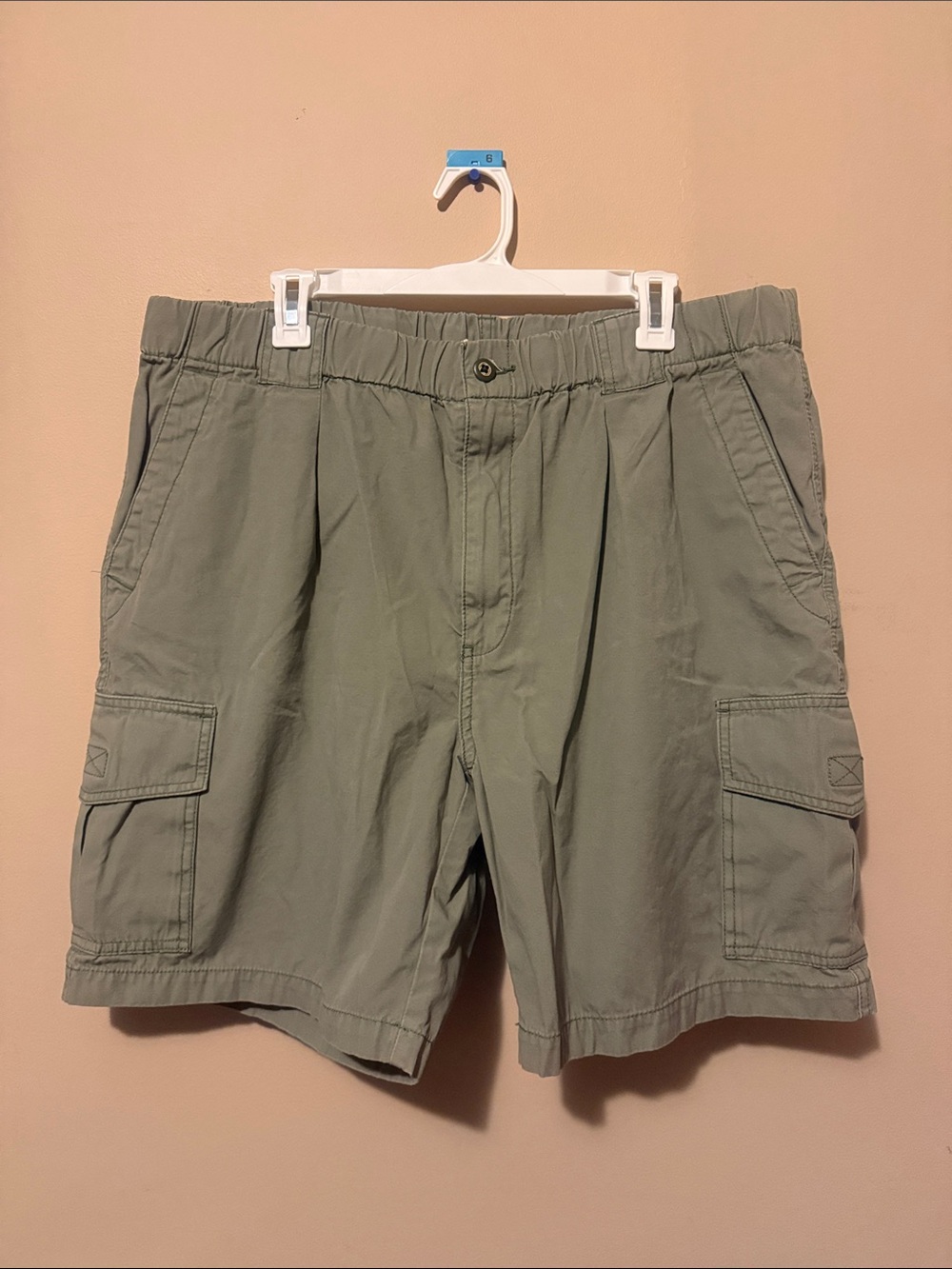 Tommy Bahama Olive Green Cargo Shorts with adjustable waistband